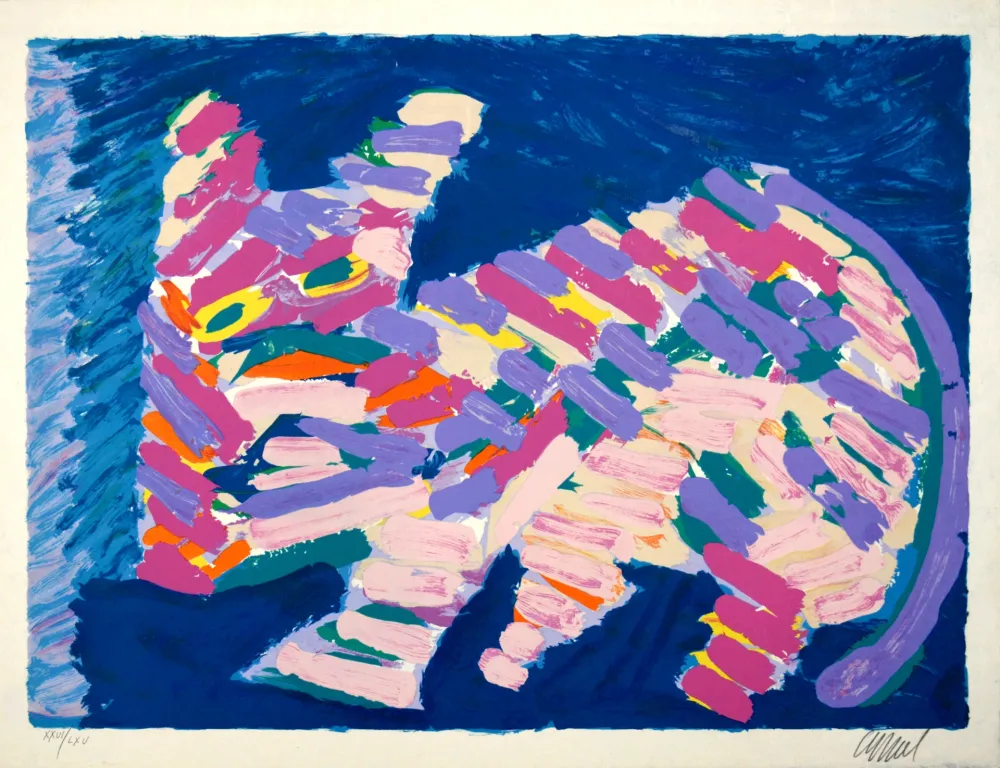 リトグラフ Appel - Resting Cat, 1978 - Hand-signed!