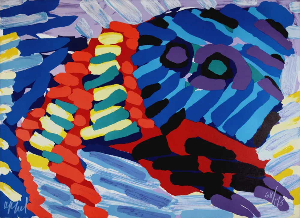 シルクスクリーン Appel - See me running again, 1978 - Hand-signed!