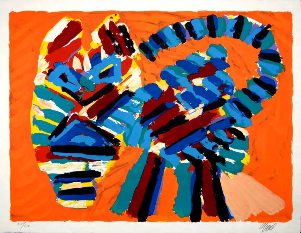 リトグラフ Appel - Sunshine Cat, 1978 - Hand-signed!