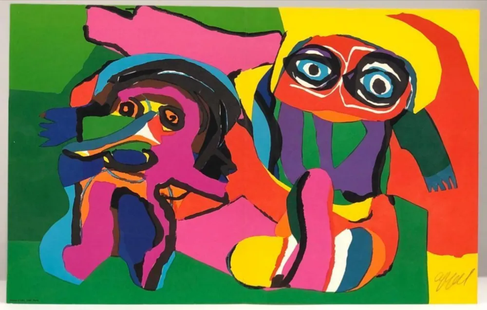 シルクスクリーン Appel - Two Figures, ca.