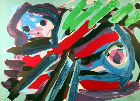 リトグラフ Appel - Walking with my Bird