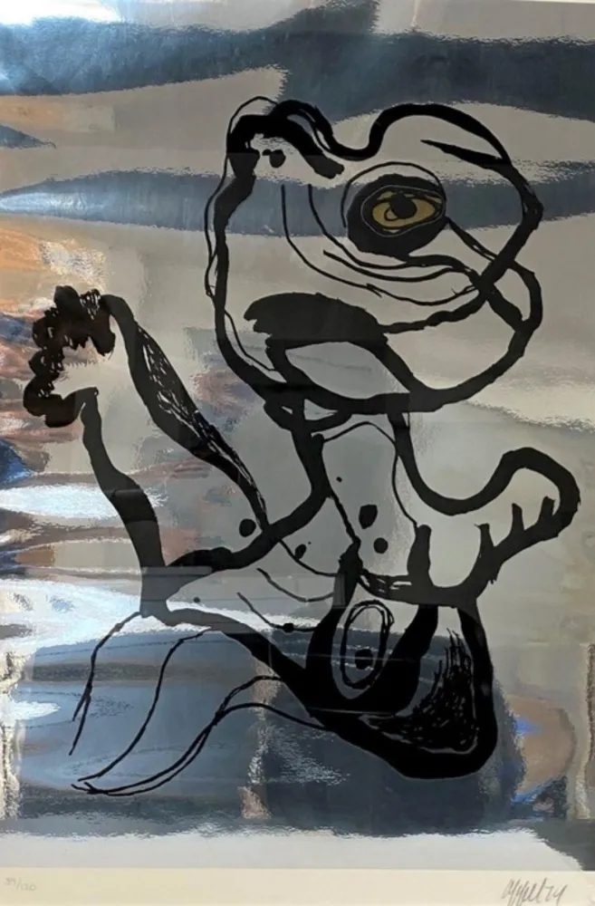 シルクスクリーン Appel - Woman With the Golden Eye