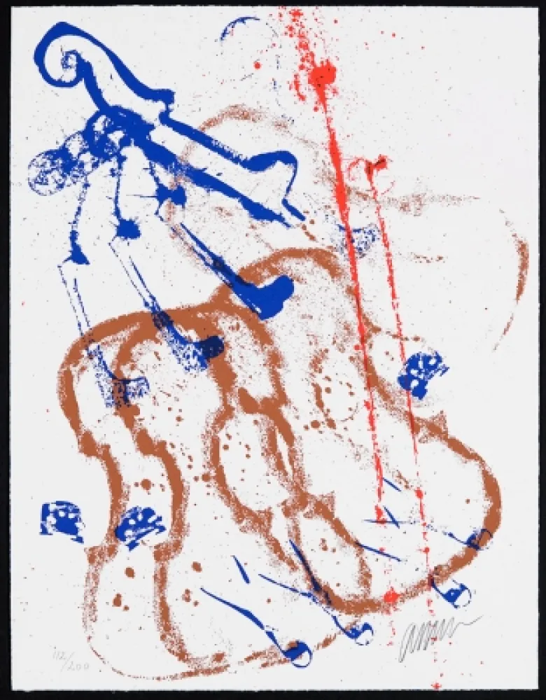 シルクスクリーン Arman - Accords à cordes I