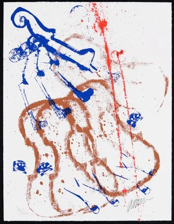 シルクスクリーン Arman - Accords à cordes I