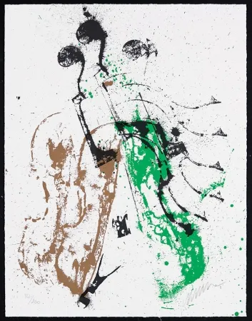 シルクスクリーン Arman - Accords à cordes II