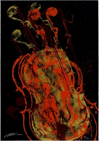 シルクスクリーン Arman - Melody for Strings 1