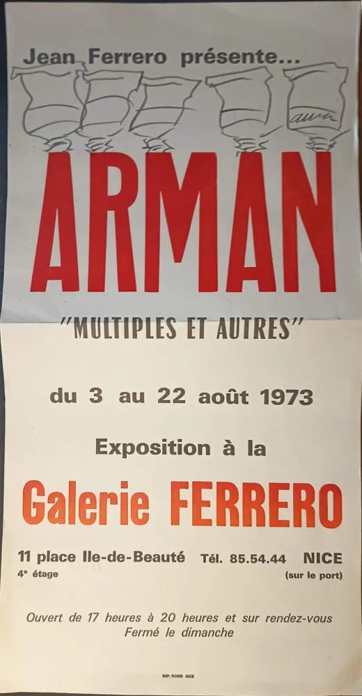 掲示 Arman - '' Multiples et Autres ''