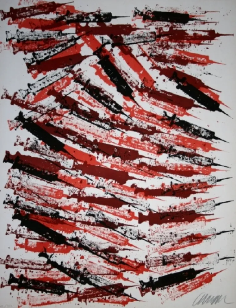 リトグラフ Arman - Seringues