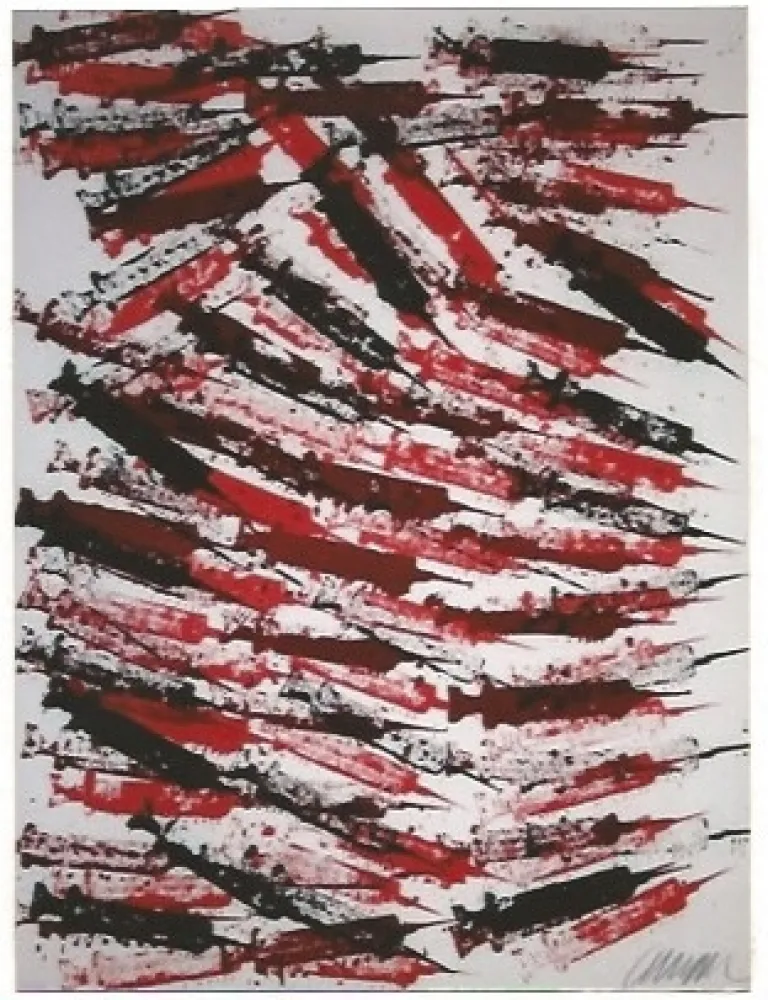 リトグラフ Arman - Seringues