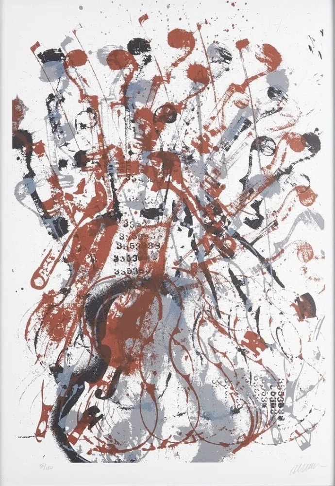 シルクスクリーン Arman - Trio à cordes II