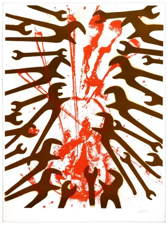 リトグラフ Arman - Violon et clefs