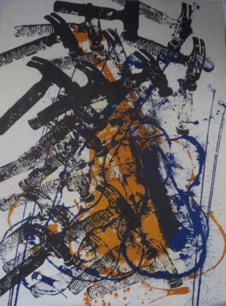 リトグラフ Arman - Violon et marteaux