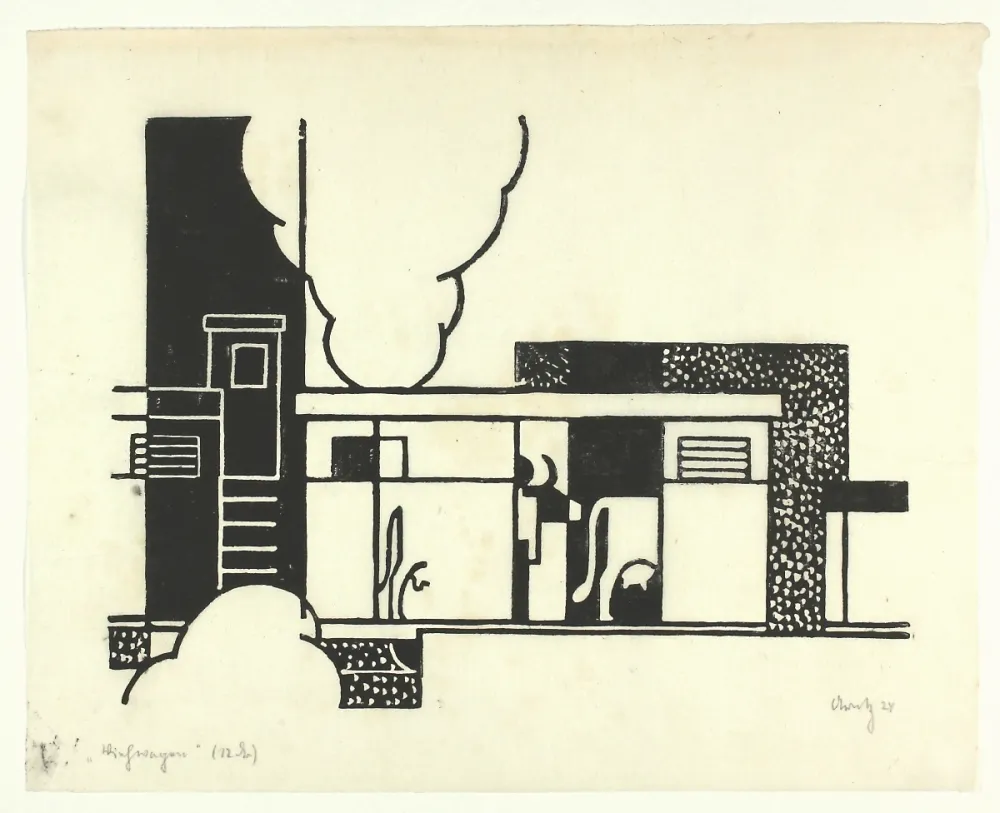 木版 Arntz - Viehwagen (Cattle wagon)