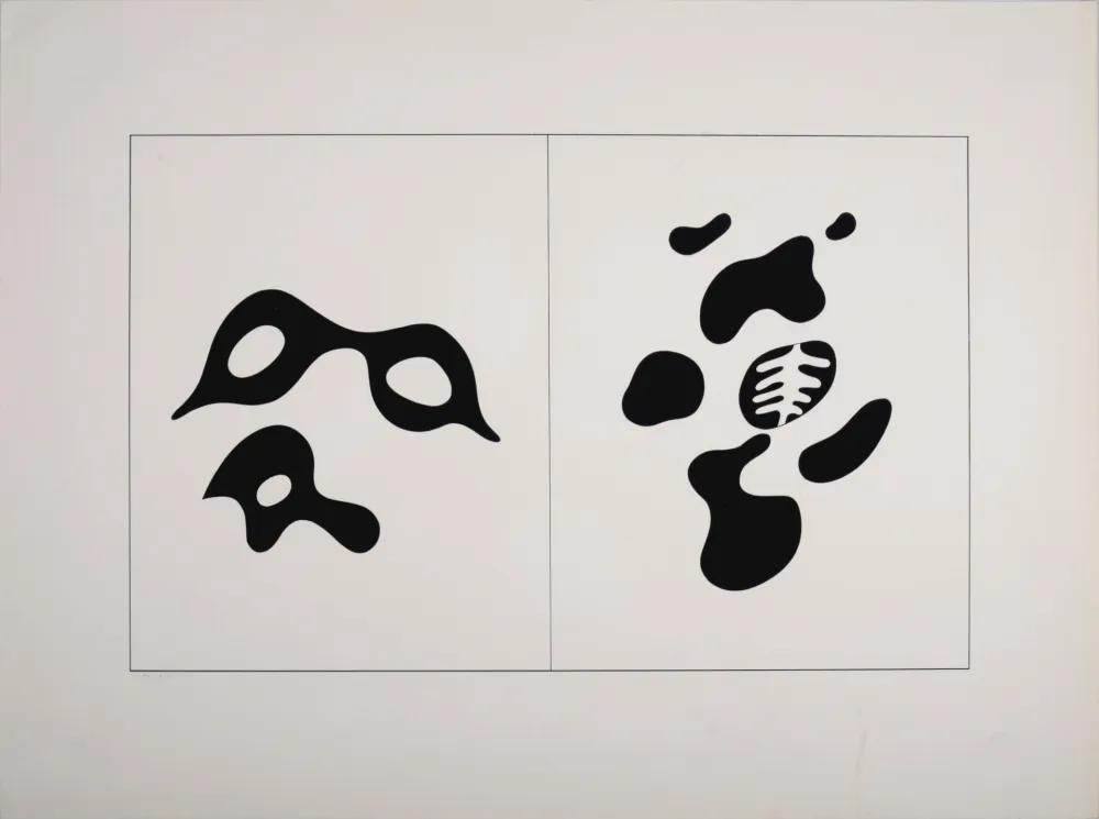 シルクスクリーン Arp - Lunettes et lorgnon - le squelette et son entourage, 1928-1959