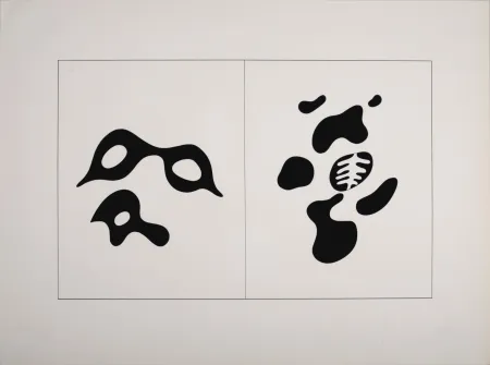 シルクスクリーン Arp - Lunettes et lorgnon - le squelette et son entourage, 1928-1959