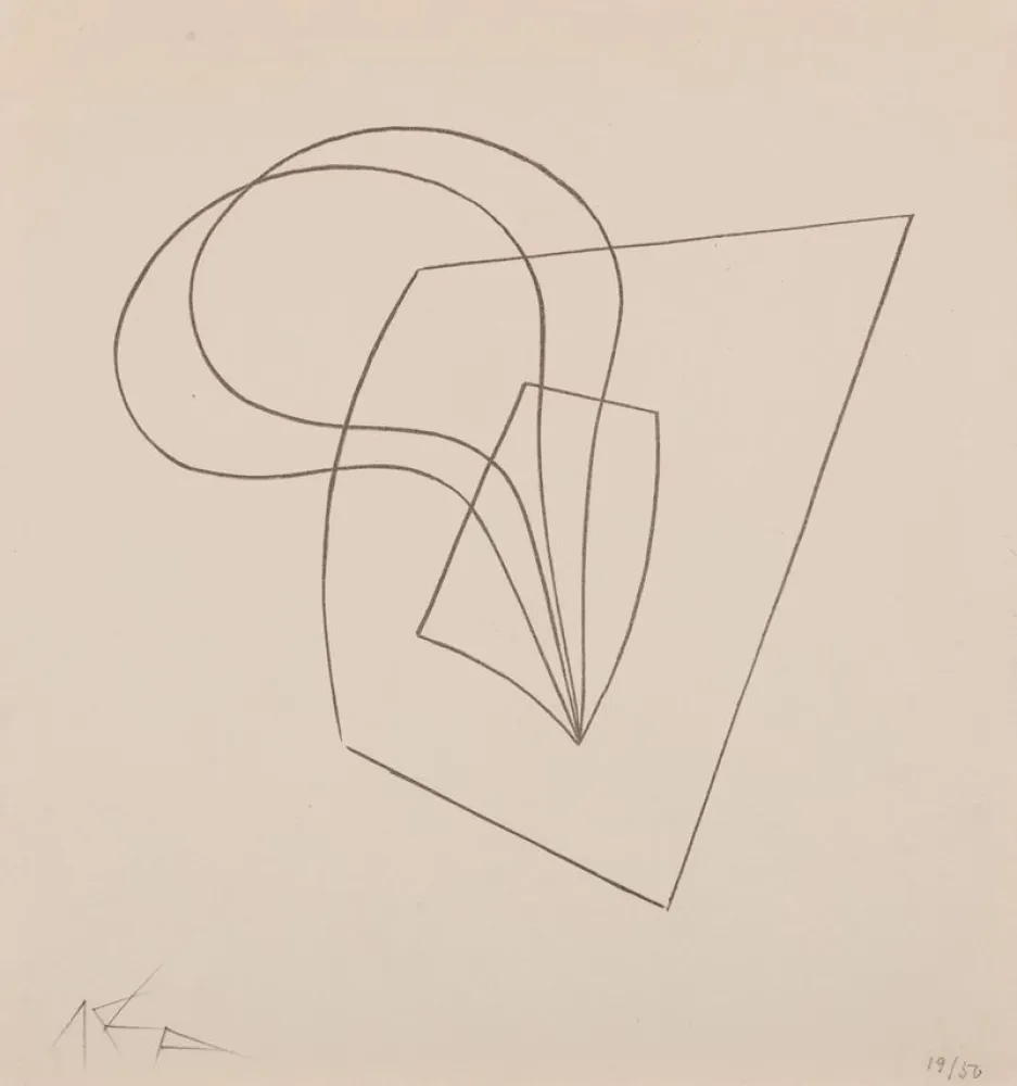 リトグラフ Arp - Pflanzlich-architektonische