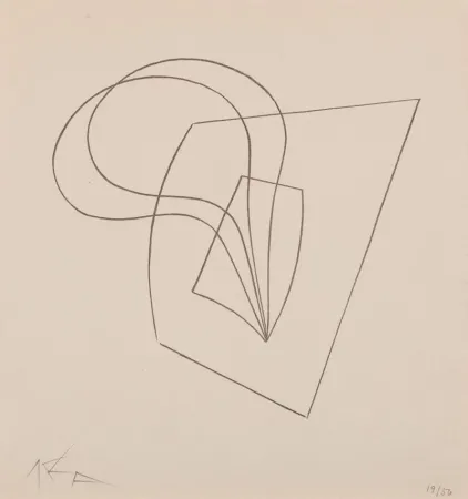 リトグラフ Arp - Pflanzlich-architektonische