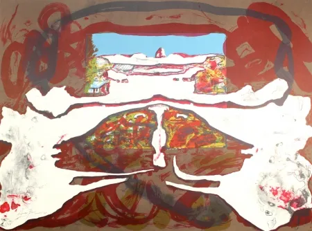 リトグラフ Arranz-Bravo - Casa con Cielo Azul