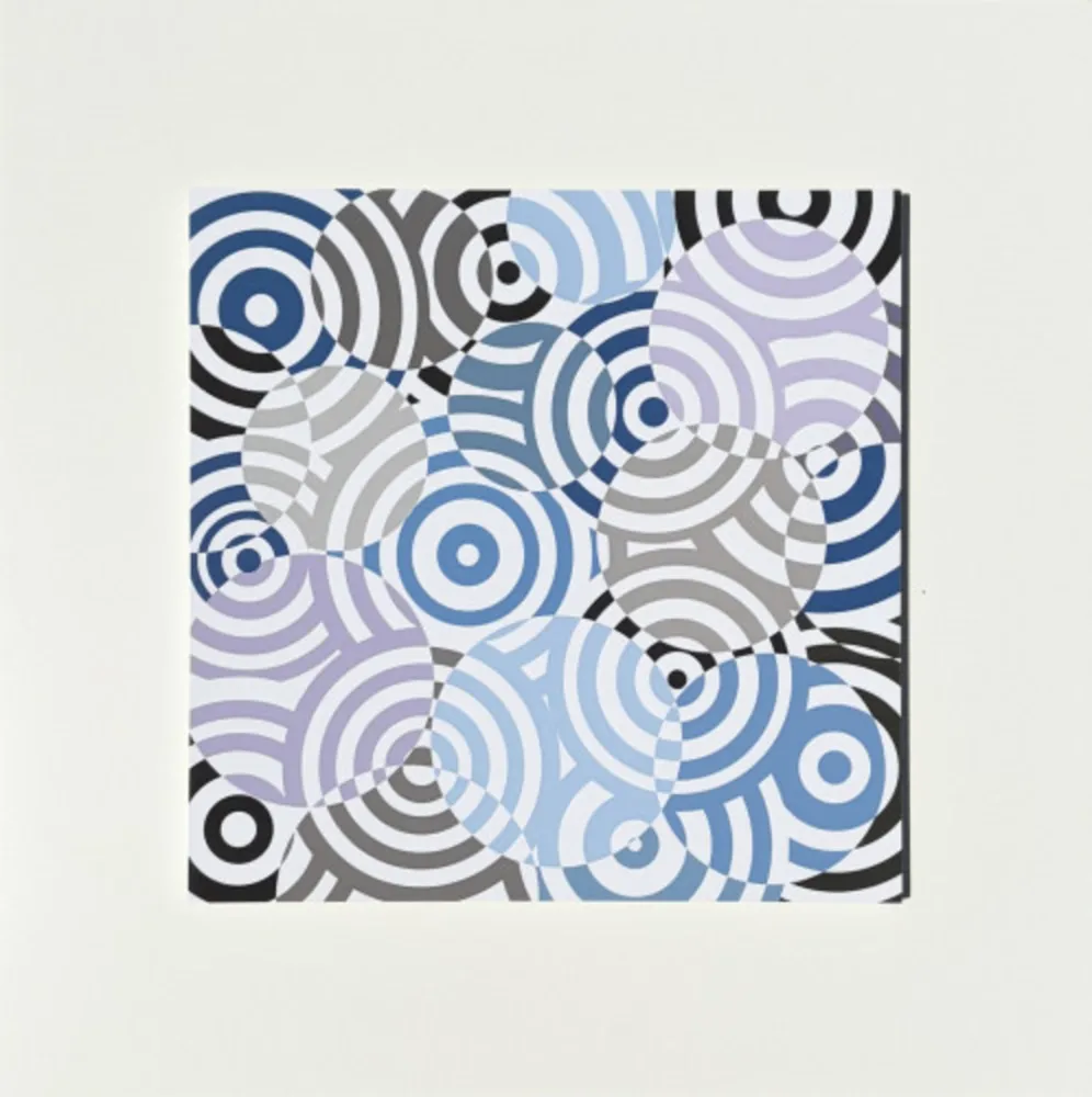 多数の Asis - Interferences cercles de couleurs Gris Bleu