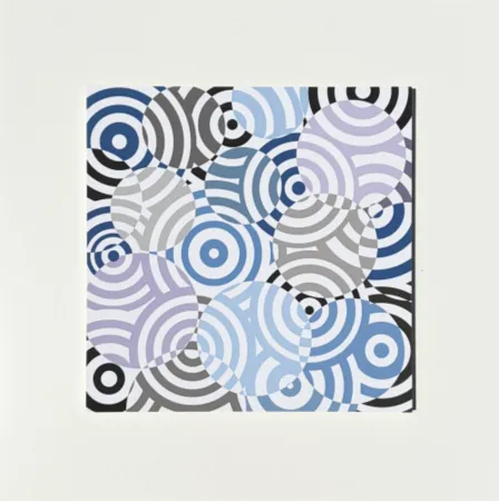 多数の Asis - Interferences cercles de couleurs Gris Bleu