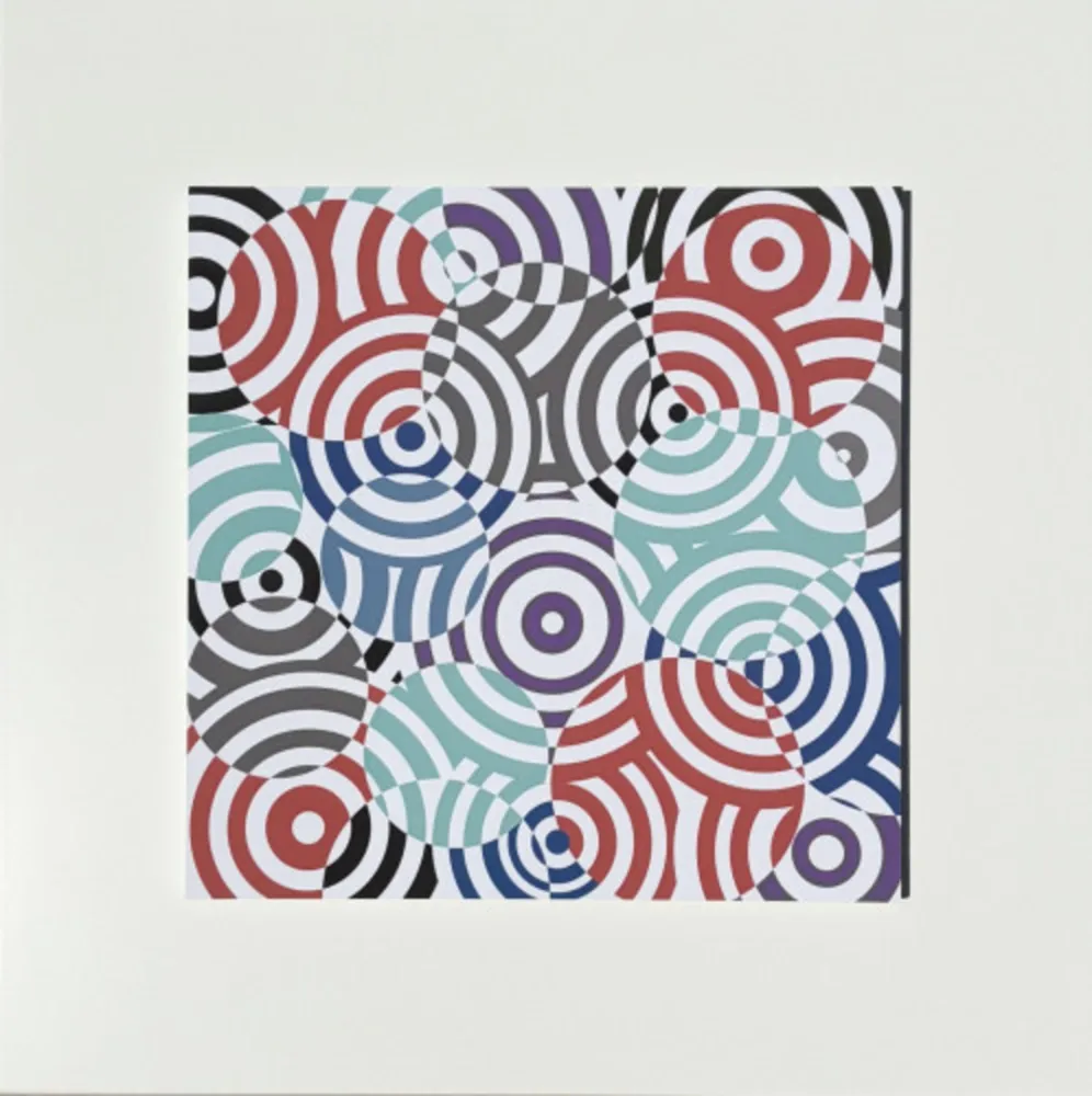 多数の Asis - Interferences cercles de couleurs Gris Rouge