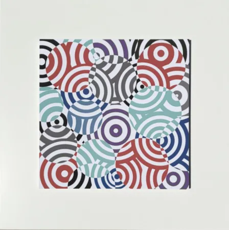 多数の Asis - Interferences cercles de couleurs Gris Rouge
