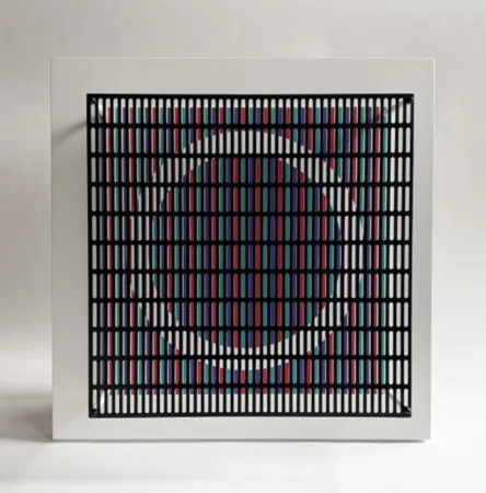 多数の Asis - Vibration cercles mauve, rouge et turquoise