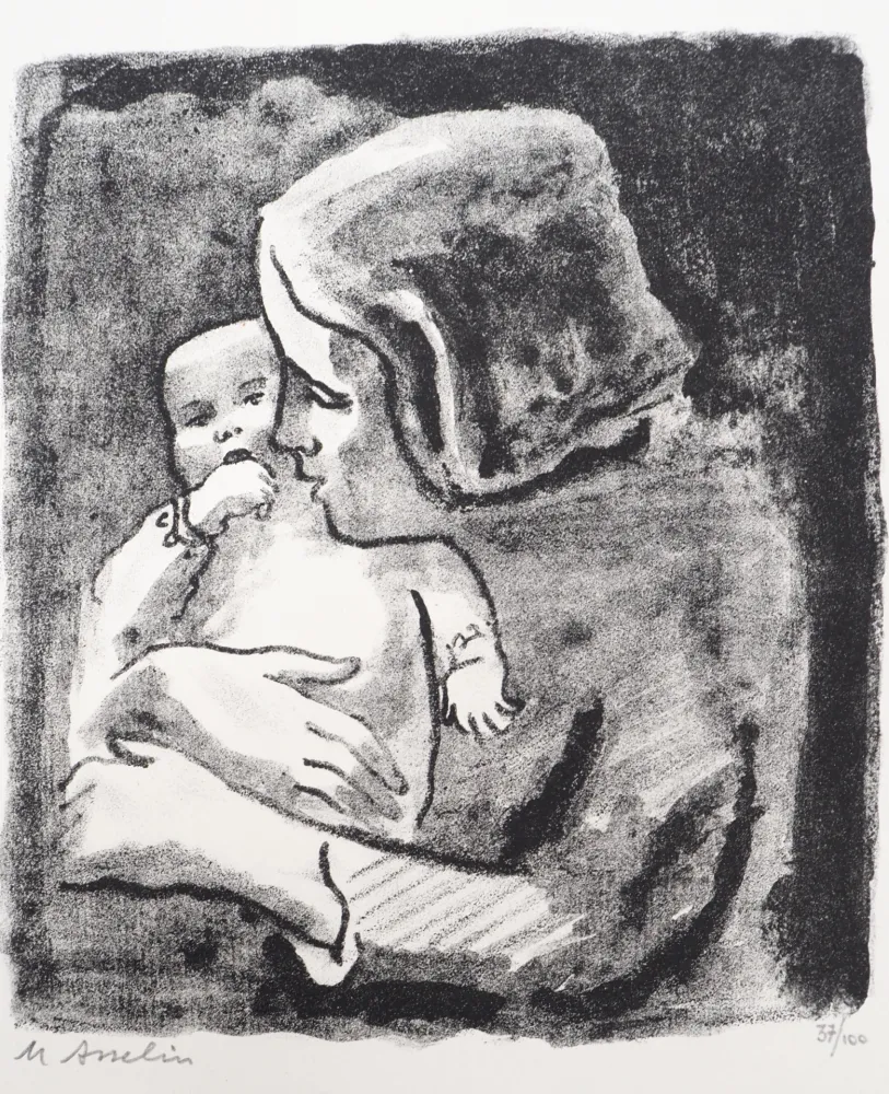 リトグラフ Asselin - Maternité