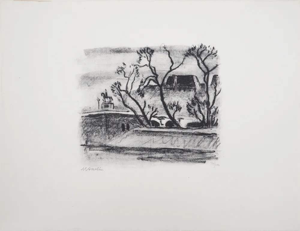 リトグラフ Asselin - Paris, le Vert-galant