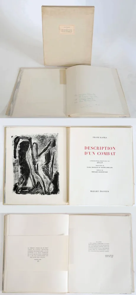 挿絵入り本 Atlan - Kafka. DESCRIPTION D'UN COMBAT. 16 ithographies originales d'Atlan (1946)