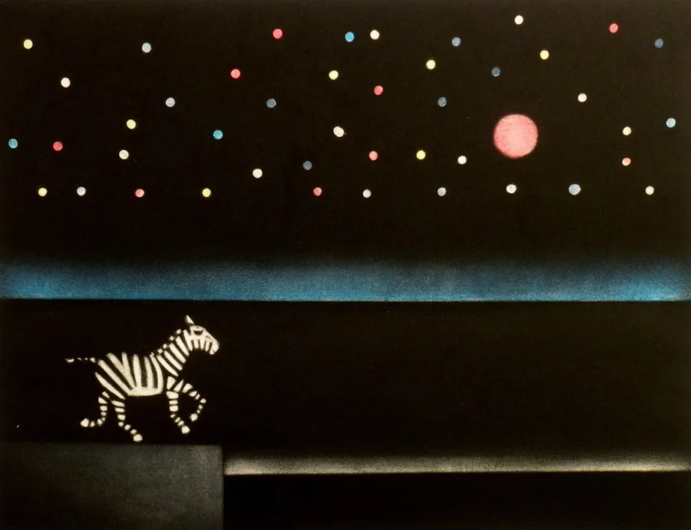 メゾチント彫法 Avati - Le zebre a Antibes