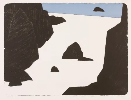 リトグラフ Avril - Bretagne - Bleu