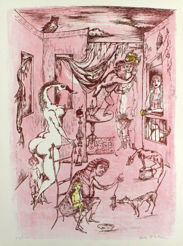 リトグラフ Bachem - Alternde Paris zum Muttertag