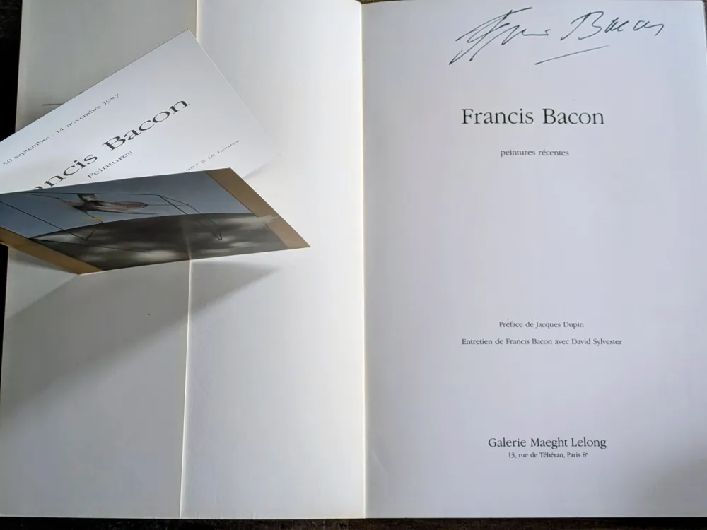 技術的なありません Bacon - Francis Bacon - Peintures Récentes,  Hand-Signed catalog and invitation,  1984