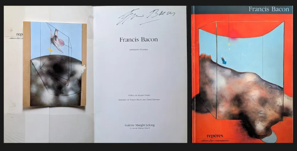 挿絵入り本 Bacon - Hand-Signed catalog - Peintures Récentes - Hand-Signed catalog with invitation, 1984