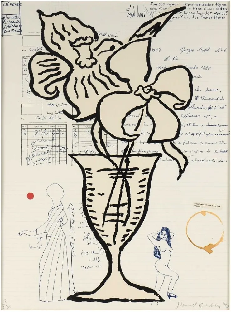 シルクスクリーン Baechler - Flowers