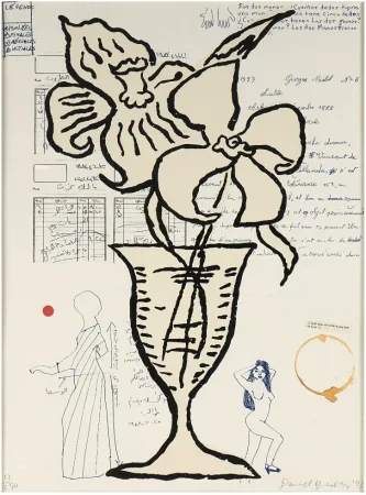 シルクスクリーン Baechler - Flowers