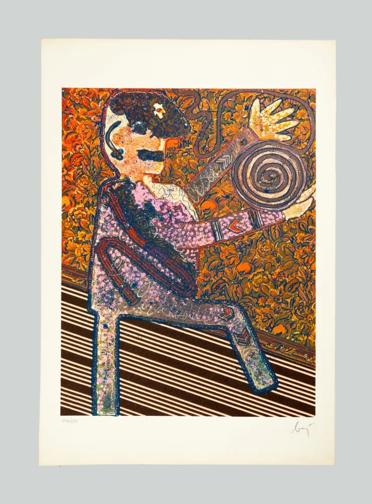 シルクスクリーン Baj - Aristocratico con la Giduglia