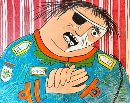 リトグラフ Baj - Enrico Baj (1924–2003) – Dayan – Color lithograph on paper – 1965