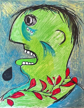 リトグラフ Baj - Enrico Baj (1924–2003) – Fernandez de Moratin – Color lithograph on paper – 1965