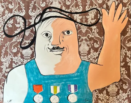 リトグラフ Baj - Enrico Baj (1924–2003) – Guillaume de Gouffier – Color lithograph on paper – 1965