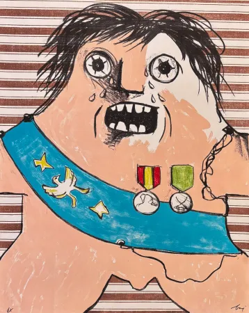 リトグラフ Baj - Enrico Baj (1924–2003) – Il Maresciallo di Sassonia – Color lithograph on paper – 1965