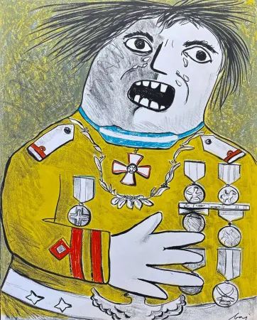 リトグラフ Baj - Enrico Baj (1924–2003) – Le comte de Guèbriant – Color lithograph on paper– 1965