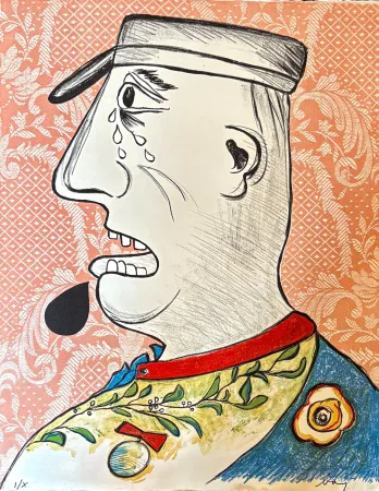 リトグラフ Baj - Enrico Baj (1924–2003) – Le grande Charles – Color lithograph on paper – 1965