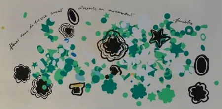 リトグラフ Baj - Fleurs dans la prairie