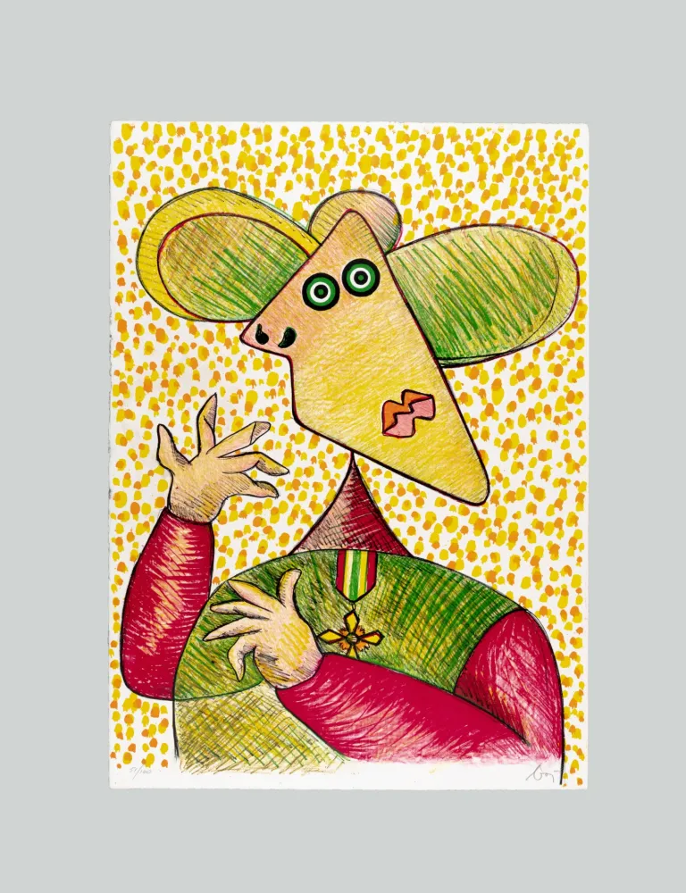 リトグラフ Baj - Greta Garbo