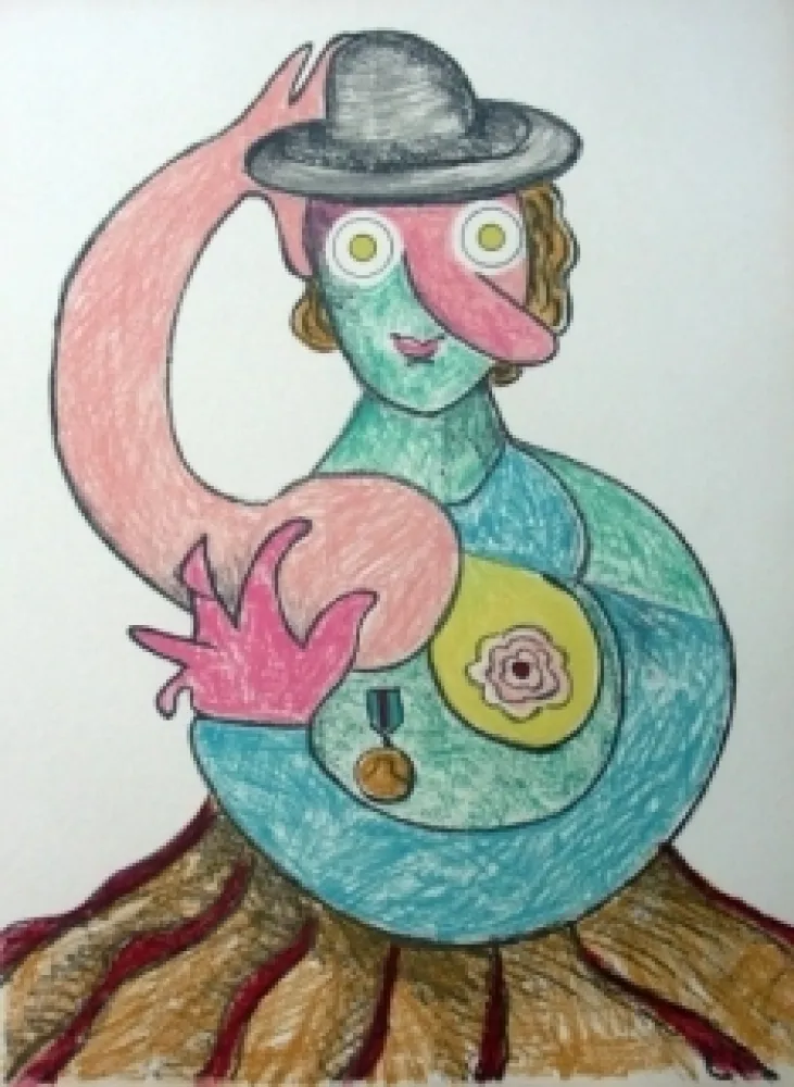 リトグラフ Baj - La femme au chapeau