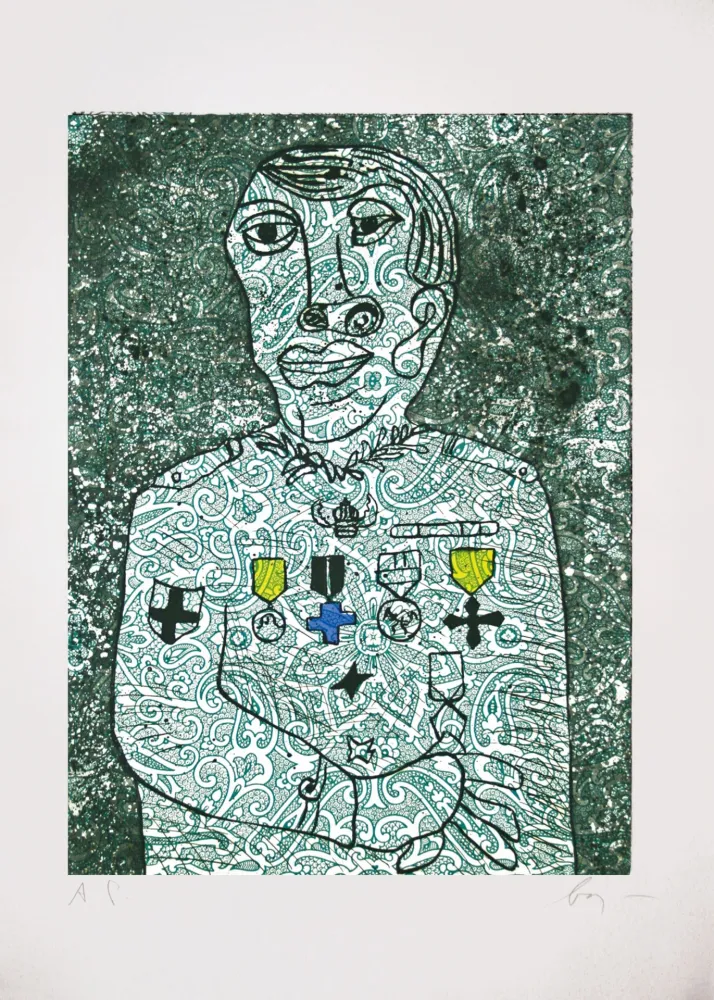 彫版 Baj - Personnage de guerre