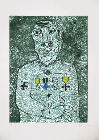 彫版 Baj - Personnage de guerre