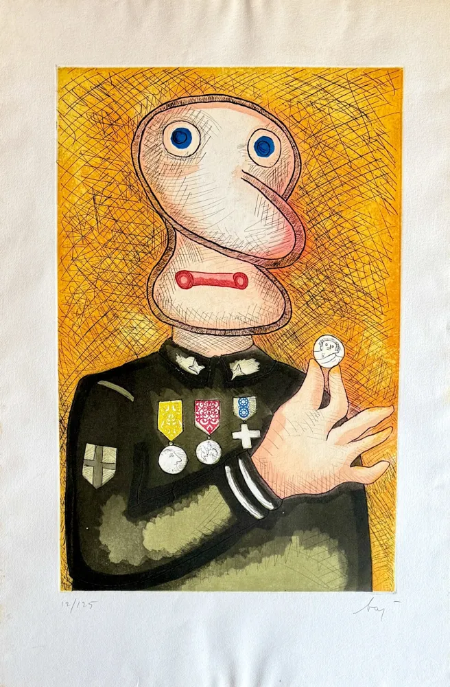 彫版 Baj - Uomo dalla medaglia